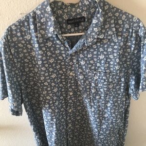 Hibiscus flower chambray j crew shirt - large